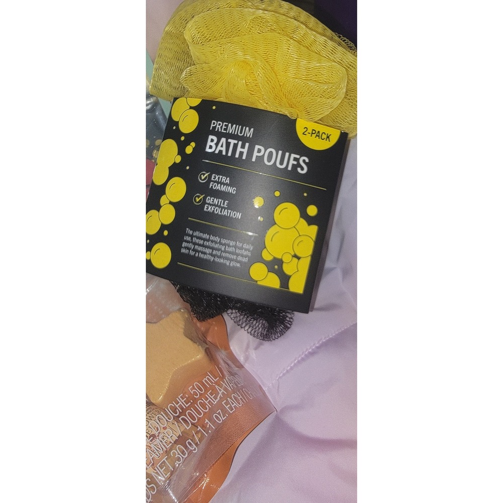 Self Care Bundle Ioni Lip Oil Curel Lotion Bath Poufs Eye Masks Notebook Set - Picture 4 of 4